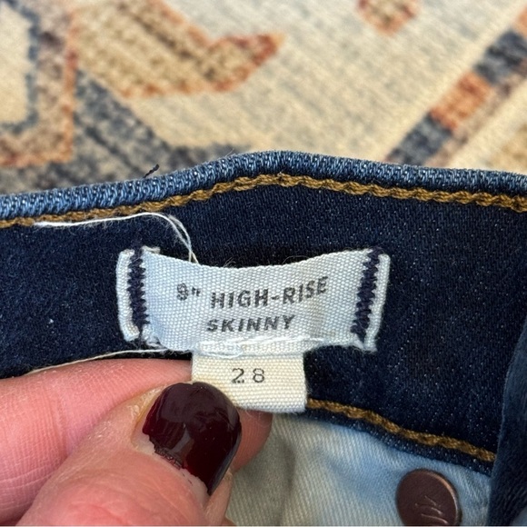 Madewell 9” High Rise Skinny Jeans Dark Wash Women’s Size 28 Inseam 28” - Picture 10 of 14